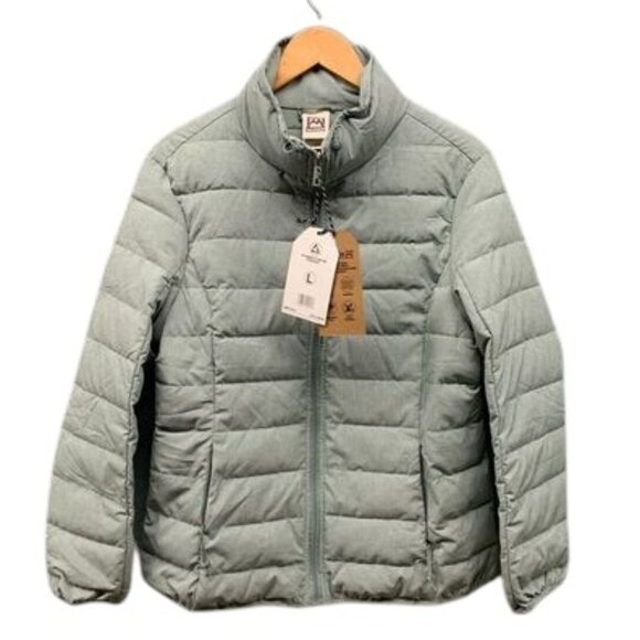 Avalanche Puffer Jacket Women’s L Light Gray Quilted Packable Winter Coat NWT - Picture 1 of 12